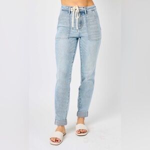 Judy Blue Women's High Waist Elastic Drawstring Jogger Jeans size 11